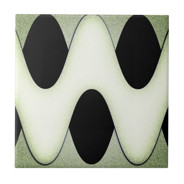 Mesmerizing Waves Create Modern Design Green Ceramic Tile (Front)