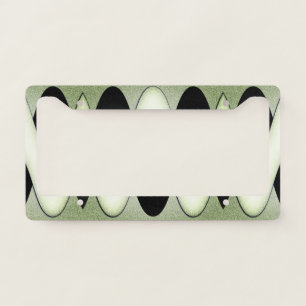 Mesmerizing Waves Create Modern Design Green License Plate Frame