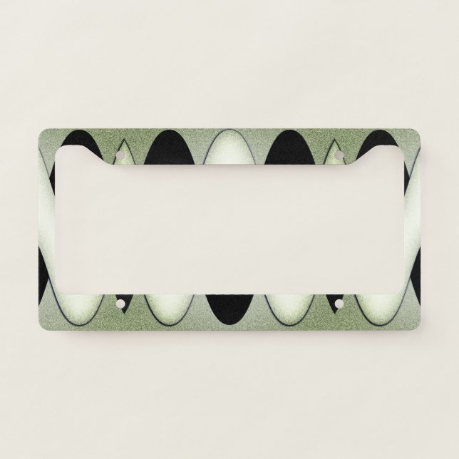Mesmerizing Waves Create Modern Design Green License Plate Frame (Front)