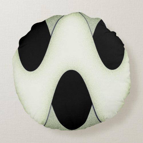 Mesmerizing Waves Create Modern Design Green Round Pillow