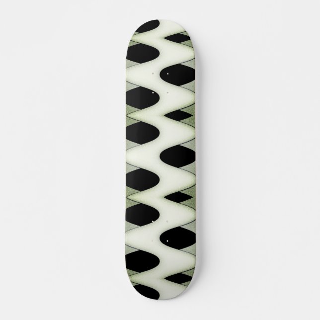 Mesmerizing Waves Create Modern Design Green Skateboard (Front)