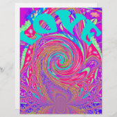 Mesmerizing Whirlpool Love Cyan Text art Graphic (Front/Back)