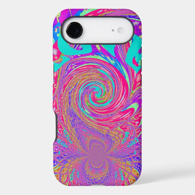 Mesmerizing Whirlpool Love Cyan Text art Graphic  Case-Mate iPhone Case (Back)