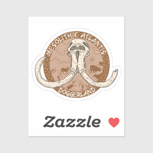 Mesolithic Atlantis Doggerland Mammoth Tusks Sticker (Sheet)