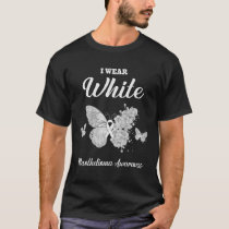 Mesothelioma Awareness I Wear White Butterfly T-Shirt