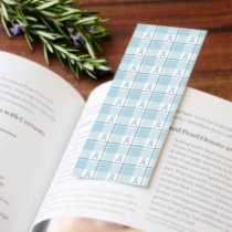 Mesothelioma Awareness Plaid Light Blue Ribbon Bookmarks