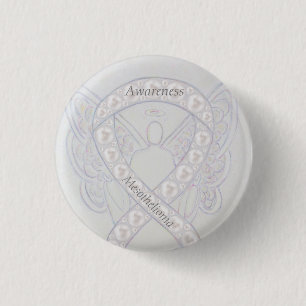 Mesothelioma Awareness Ribbon Angel Custom Button
