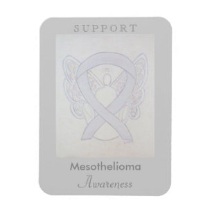 Mesothelioma Awareness Ribbon Angel Custom Magnet