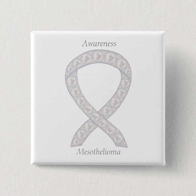 Mesothelioma Awareness Ribbon Custom Button (Front)