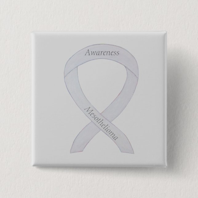 Mesothelioma Awareness Ribbon Custom Button (Front)