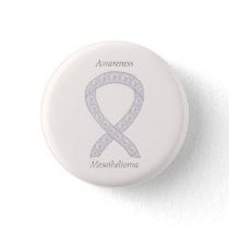 Mesothelioma Awareness Ribbon Custom Button