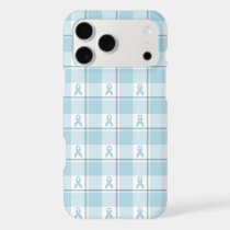 Mesothelioma Cancer Awareness Plaid Light Blue iPhone 17 Pro Max Case