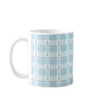 Mesothelioma Cancer Awareness Plaid Light Blue Coffee Mug
