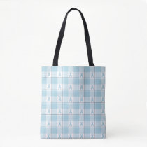 Mesothelioma Cancer Awareness Plaid Light Blue Tote Bag