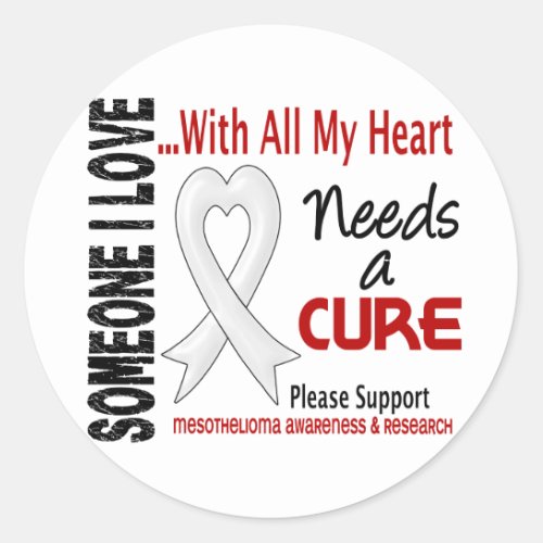 Mesothelioma Needs A Cure 3 Classic Round Sticker