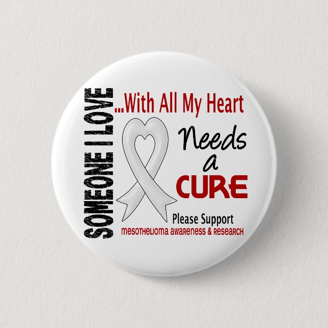 Mesothelioma Needs A Cure 3 Pinback Button (Front)