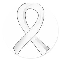 Mesothelioma Pearl Ribbon 3 Classic Round Sticker