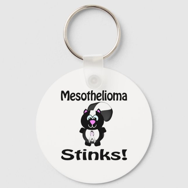 Mesothelioma Stinks Skunk Awareness Design Keychain (Front)