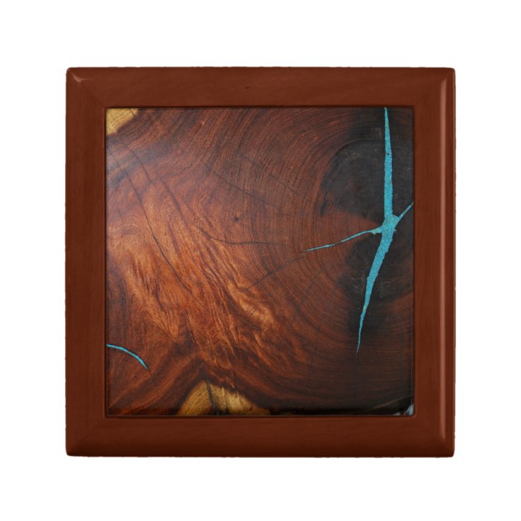 MESQUITE WITH TURQUOISE INLAY IMAGE GIFT BOX | Zazzle