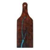 Turquoise Inlay Mesquite Wood Cutting Board Bread Board