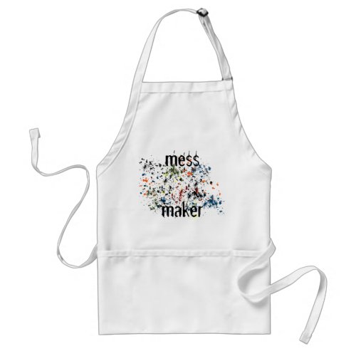 Mess Maker Fun Messy Colorful Paint Splatters Adult Apron