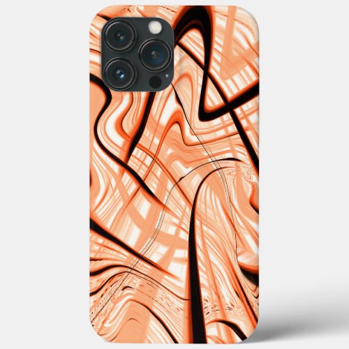 Mess of brown wavy strokes in different directions iPhone 13 pro max case