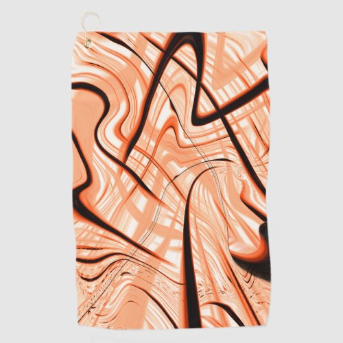 Mess of brown wavy strokes in different directions golf towel