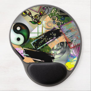 Mess of design objects & symbols with rough effect gel mouse pad