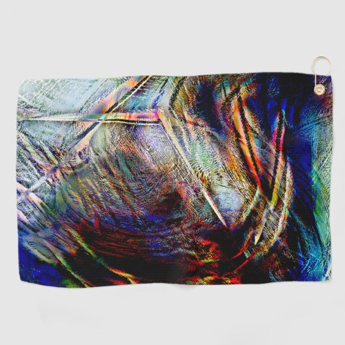 Mess of digital scratches with glossy  dark touch golf towel