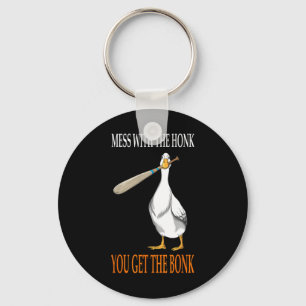 Mess With The Honk Goose Game Gamer Wooden Club Co Keychain