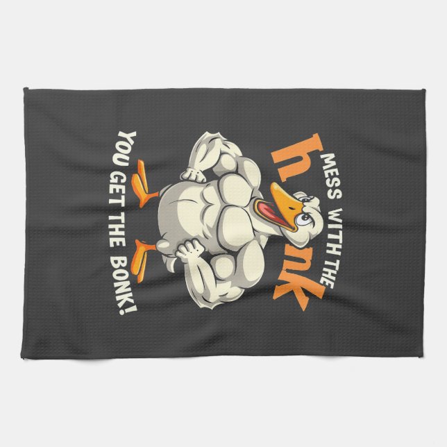 Mess With The Honk You Get The Bonk Fitness Kitchen Towel (Horizontal)