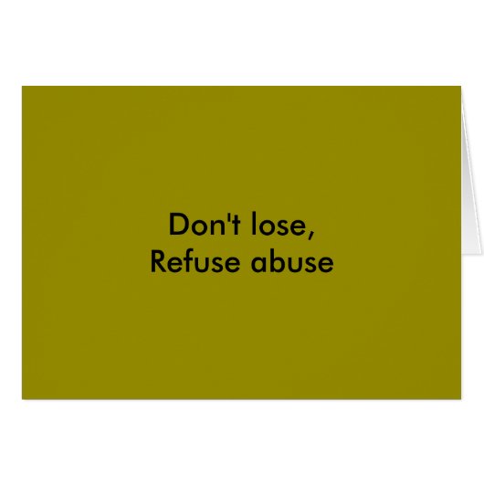 Message against abuse (Front Horizontal)