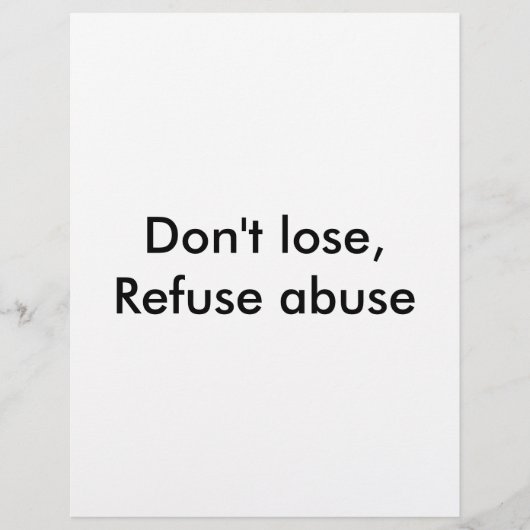 Message against abuse (Front)
