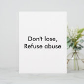 Message against abuse (Standing Front)