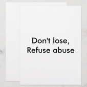 Message against abuse (Front/Back)
