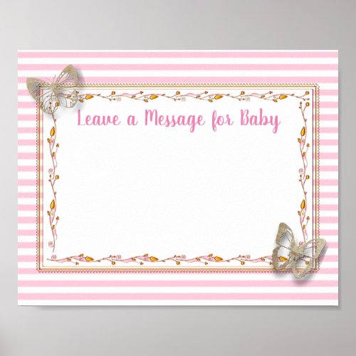 Message for Baby Baby Shower Keepsake Poster