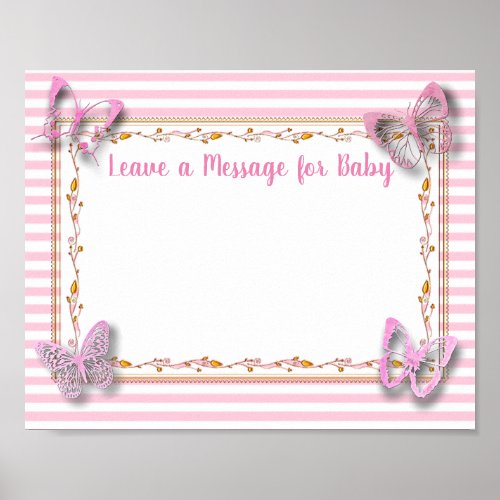 Message for Baby Baby Shower Keepsake Poster