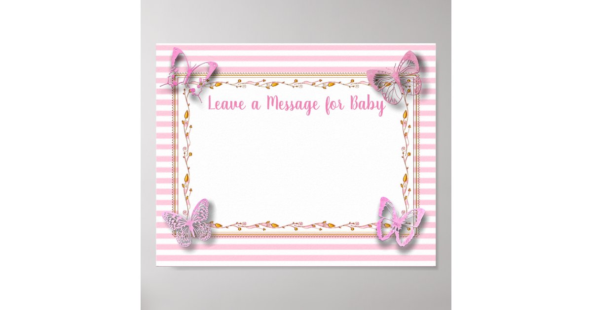 Message For Baby Baby Shower Keepsake Poster Zazzle Com