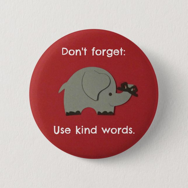 Message for Kids about using kind words. Button (Front)
