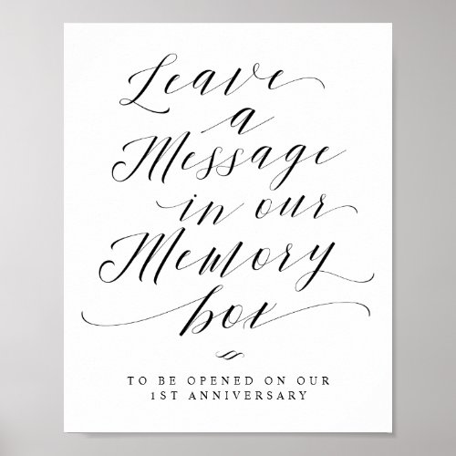 Message for our Memory Box Script Wedding Sign