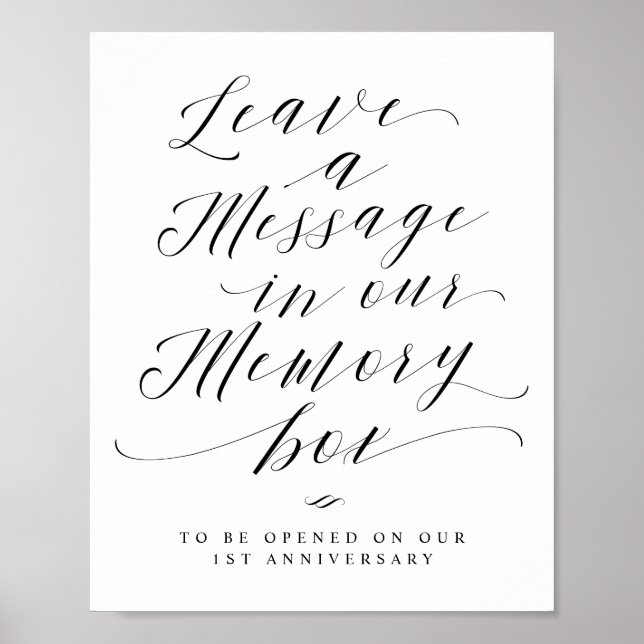 Message for our Memory Box Script Wedding Sign (Front)