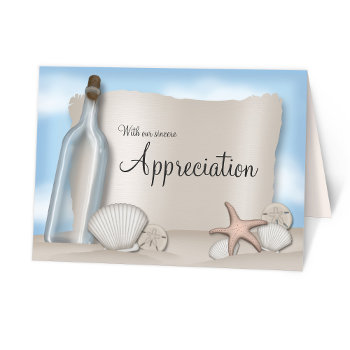 Message From A Bottle Beach Thank You Cards by starzraven at Zazzle