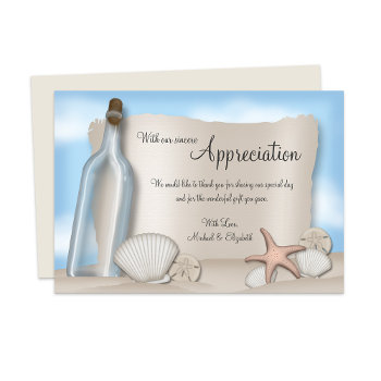 Message From A Bottle - Beach Thank You Flat Cards by starzraven at Zazzle