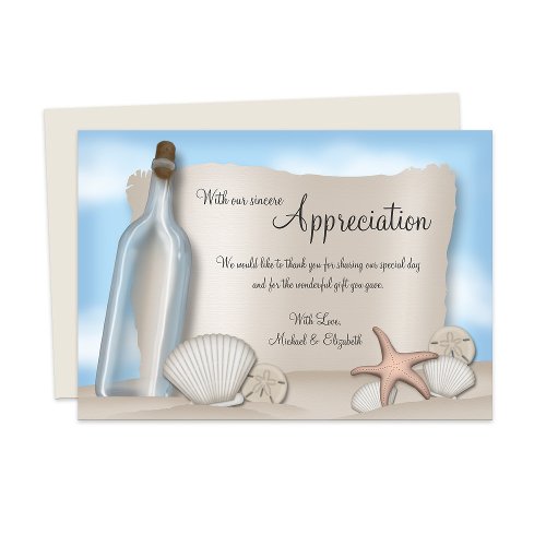 Message from a Bottle - Beach Thank You flat cards
