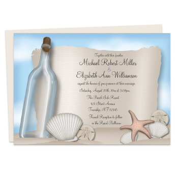 Message From A Bottle - Beach Wedding Invitations by starzraven at Zazzle