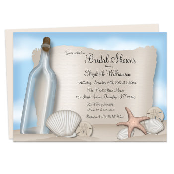 Message From A Bottle - Bridal Shower Invitations by starzraven at Zazzle