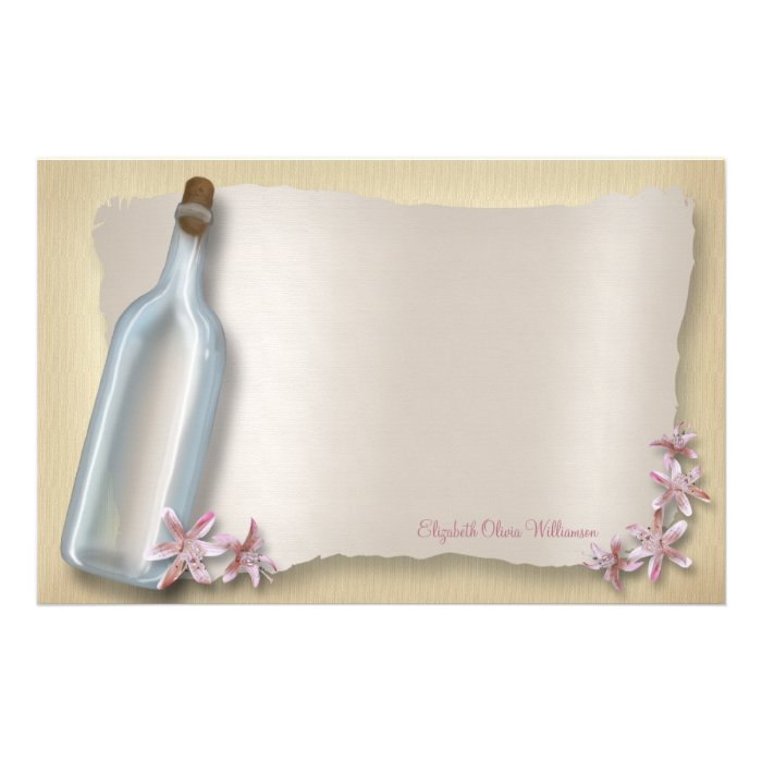 Message a Bottle ~ horizontal stationery