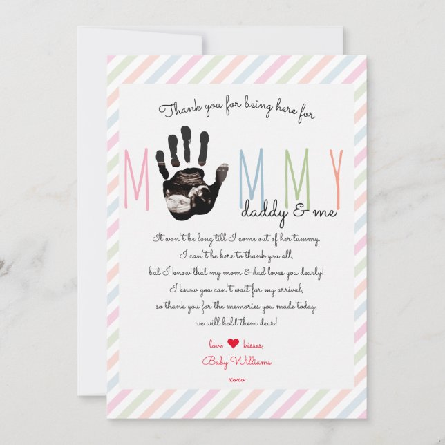 Message from the Bump Cute Ultrasound Baby Shower Thank You Card (Front)