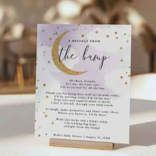 Message From the Bump Purple and Gold Baby Shower Poster