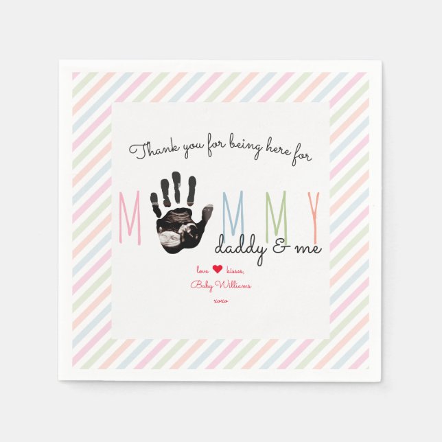 Message from the Bump Ultrasound Cute Baby Shower Napkins (Front)